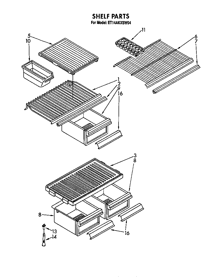 Whirlpool ET14AKXSW04 shelf diagram