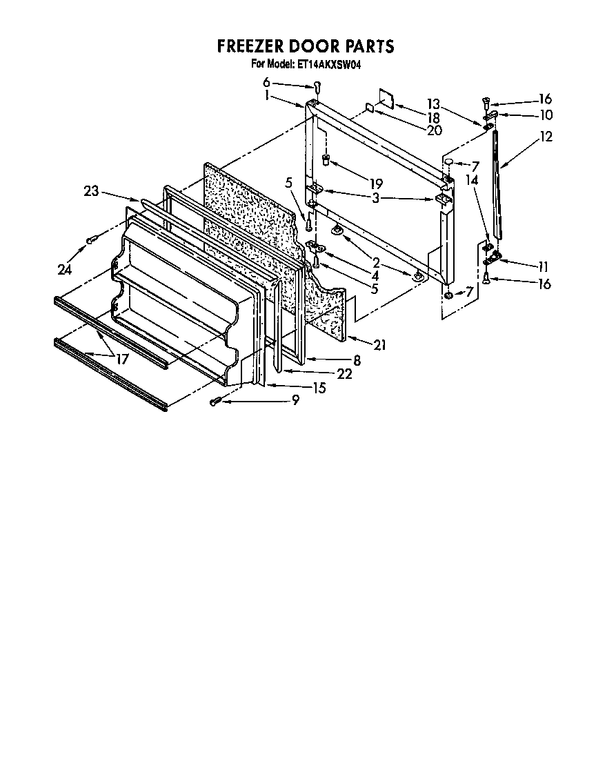 Whirlpool ET14AKXSW04 freezer door diagram