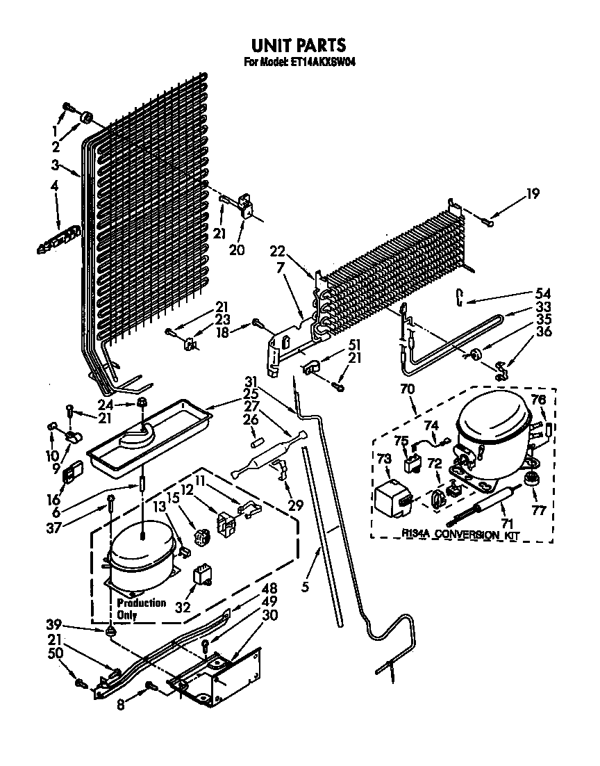Whirlpool ET14AKXSW04 unit diagram