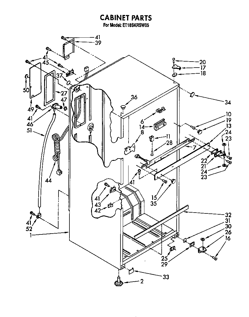 Whirlpool ET18SKRSN05 cabinet diagram