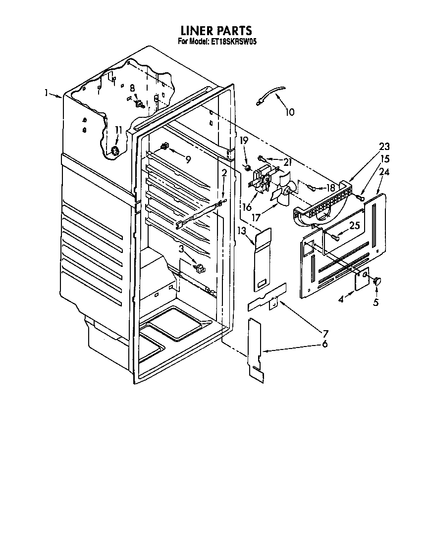 Whirlpool ET18SKRSN05 liner diagram