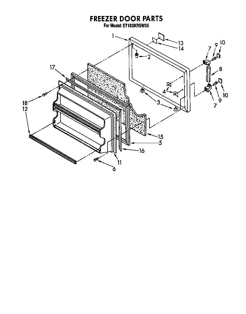 Whirlpool ET18SKRSN05 freezer door diagram