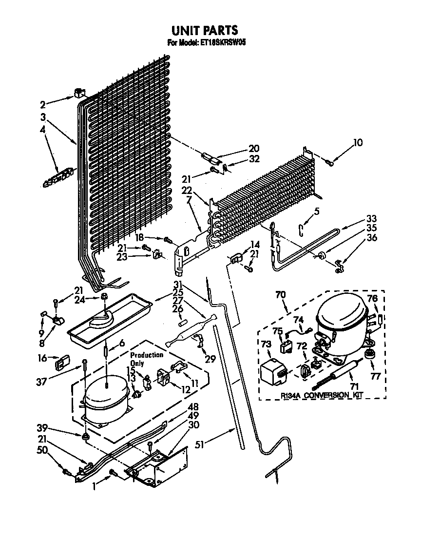 Whirlpool ET18SKRSN05 unit diagram