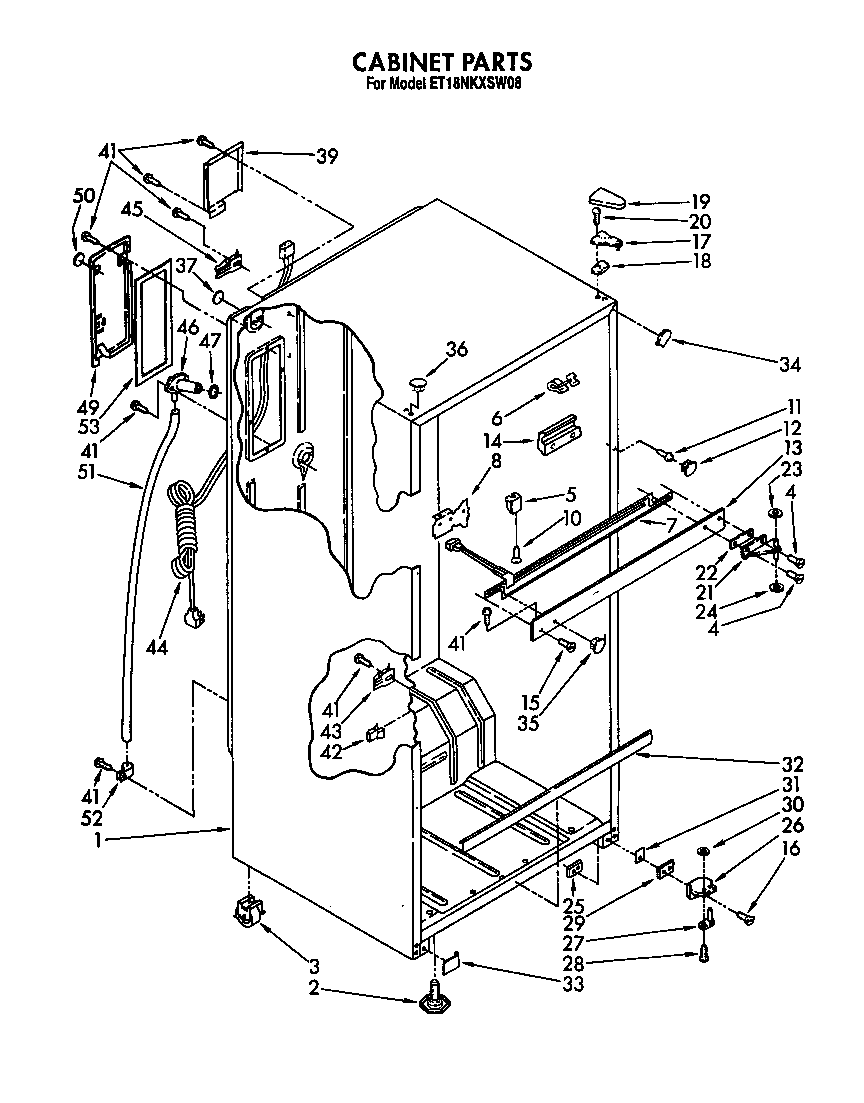 Whirlpool ET18NKXSW08 cabinet diagram