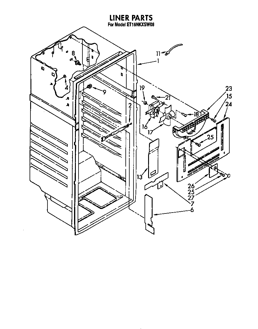 Whirlpool ET18NKXSW08 liner diagram