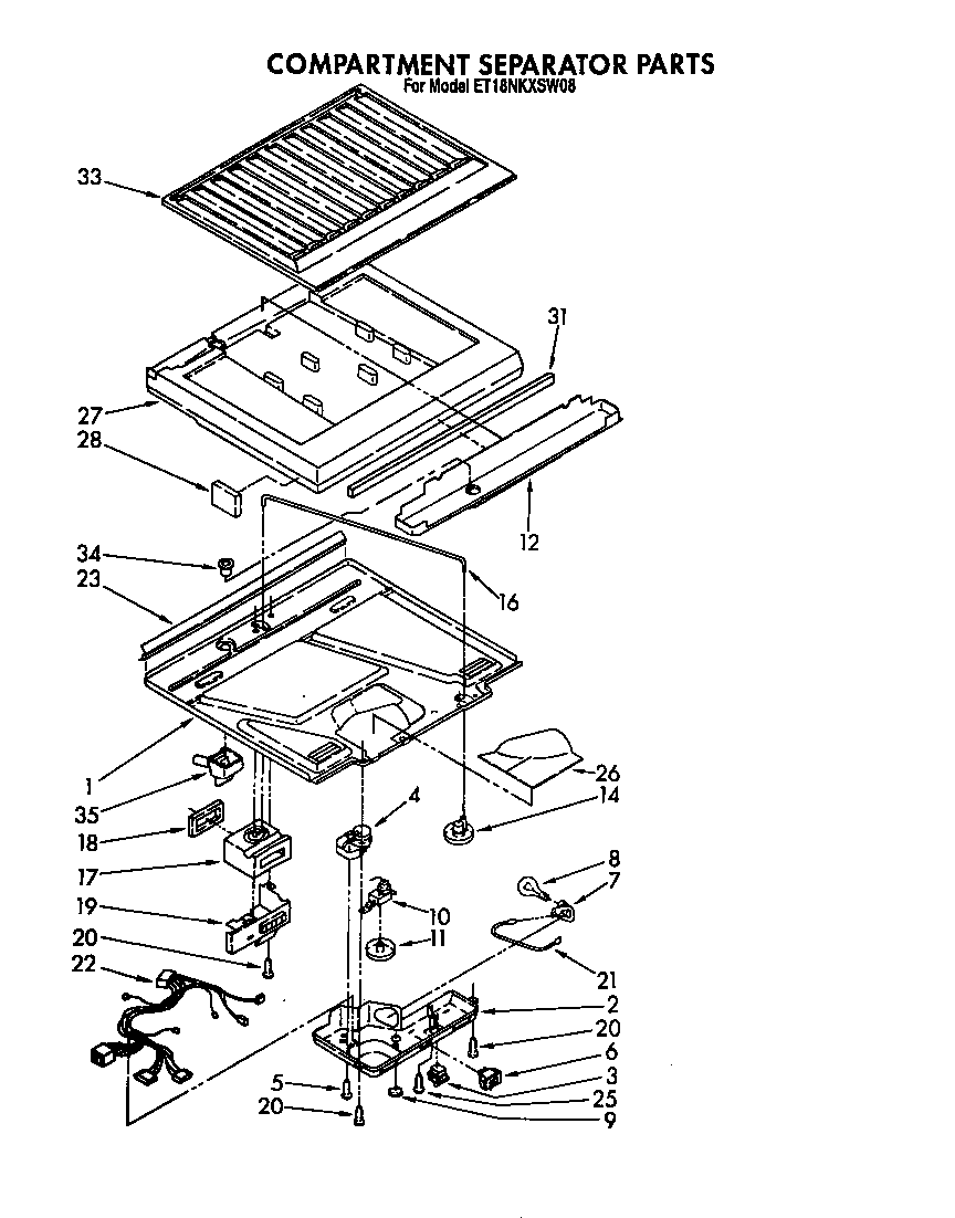 Whirlpool ET18NKXSW08 compartment separator diagram