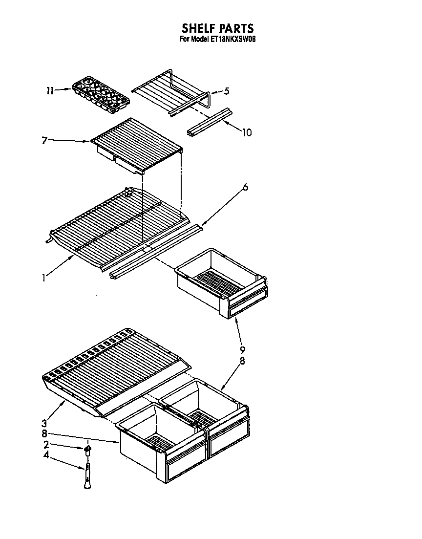 Whirlpool ET18NKXSW08 shelf diagram