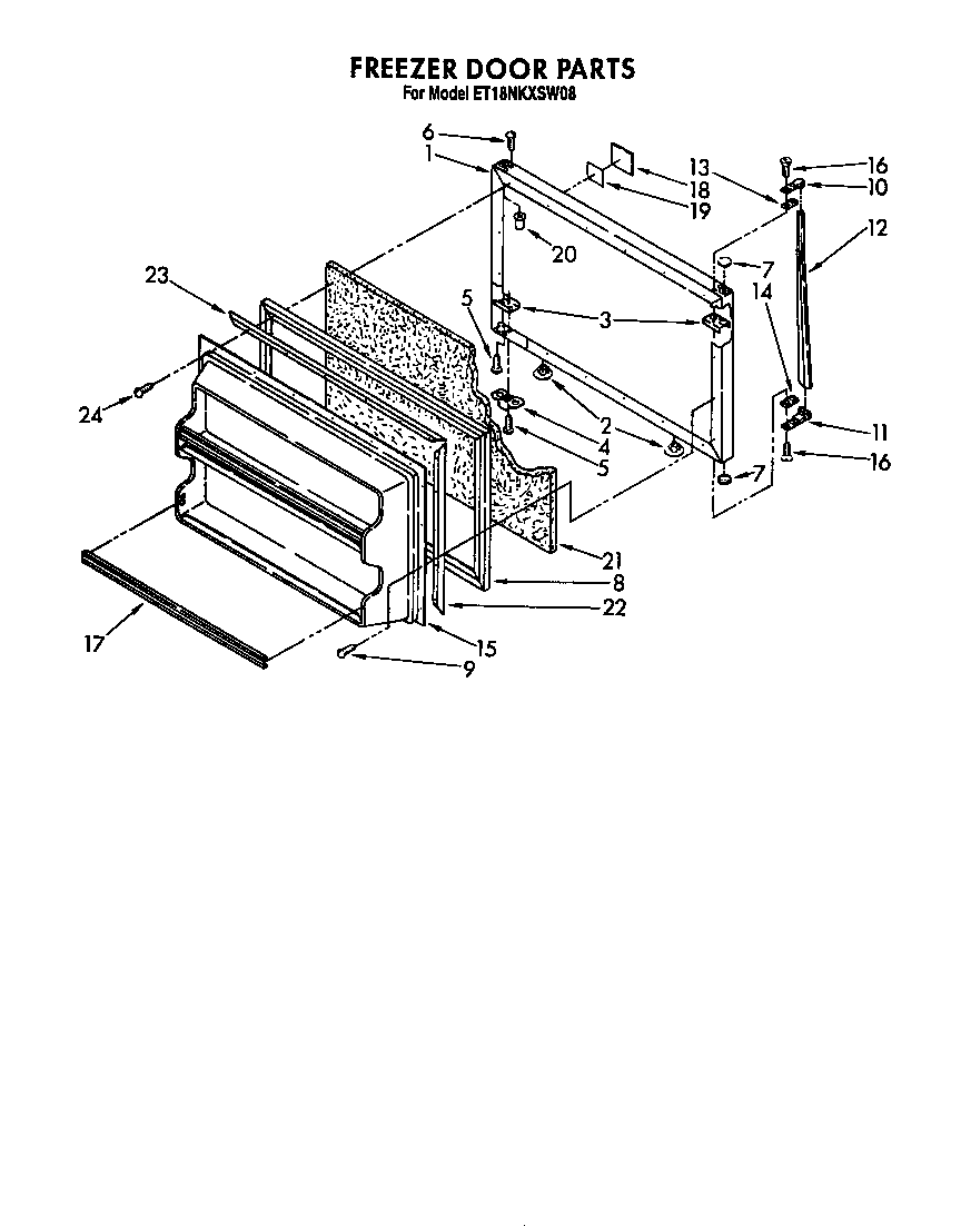 Whirlpool ET18NKXSW08 freezer door diagram
