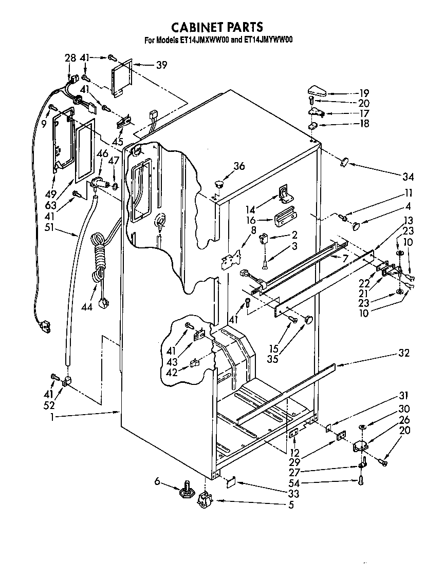 Whirlpool ET14JMYWN00 cabinet diagram