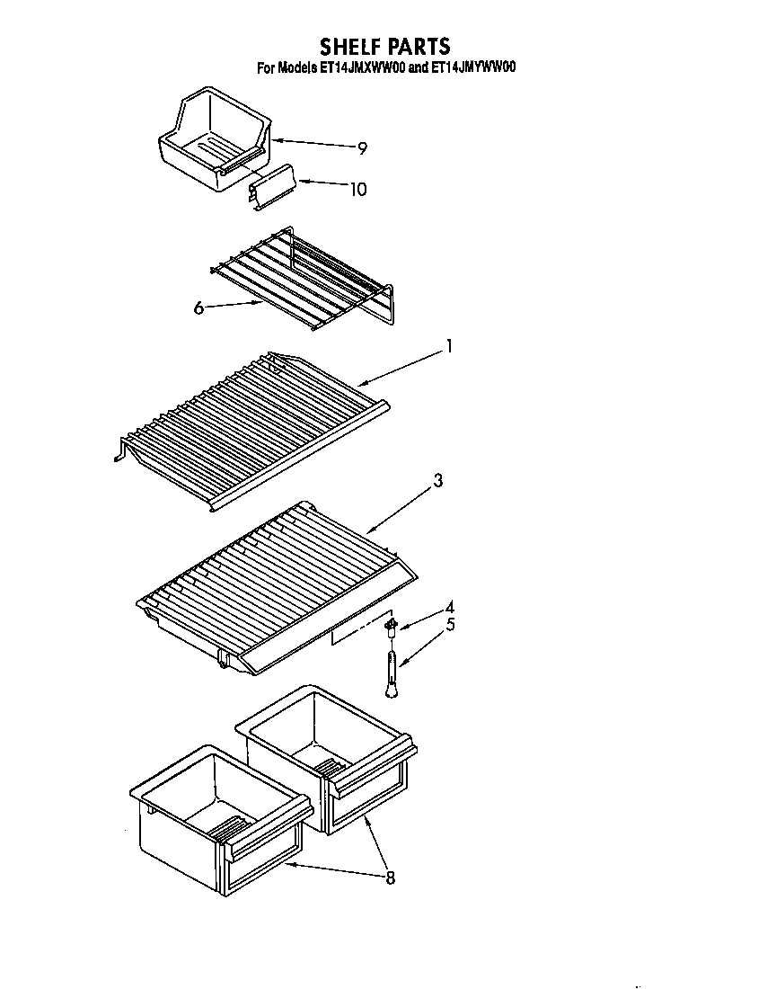 Whirlpool ET14JMYWN00 shelf diagram