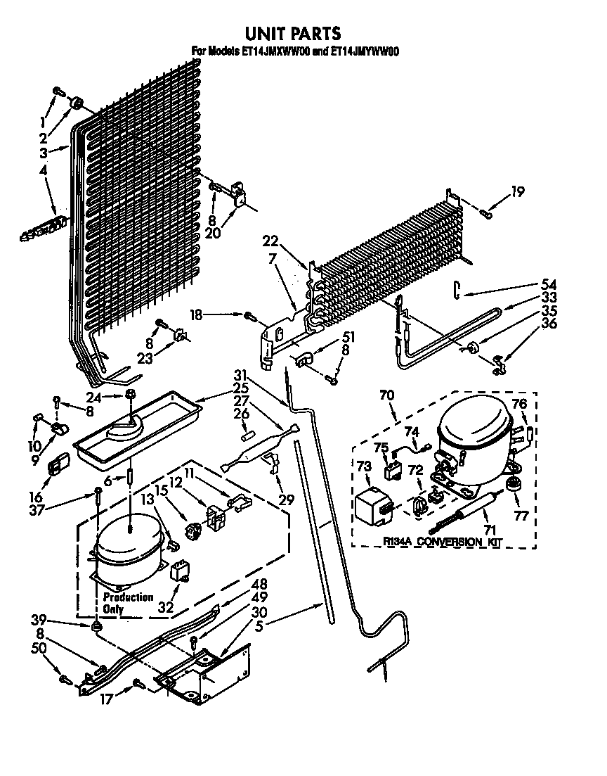 Whirlpool ET14JMYWN00 unit diagram