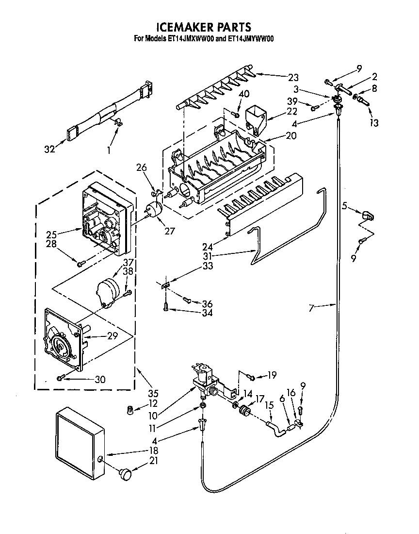 Whirlpool ET14JMYWN00 icemaker diagram