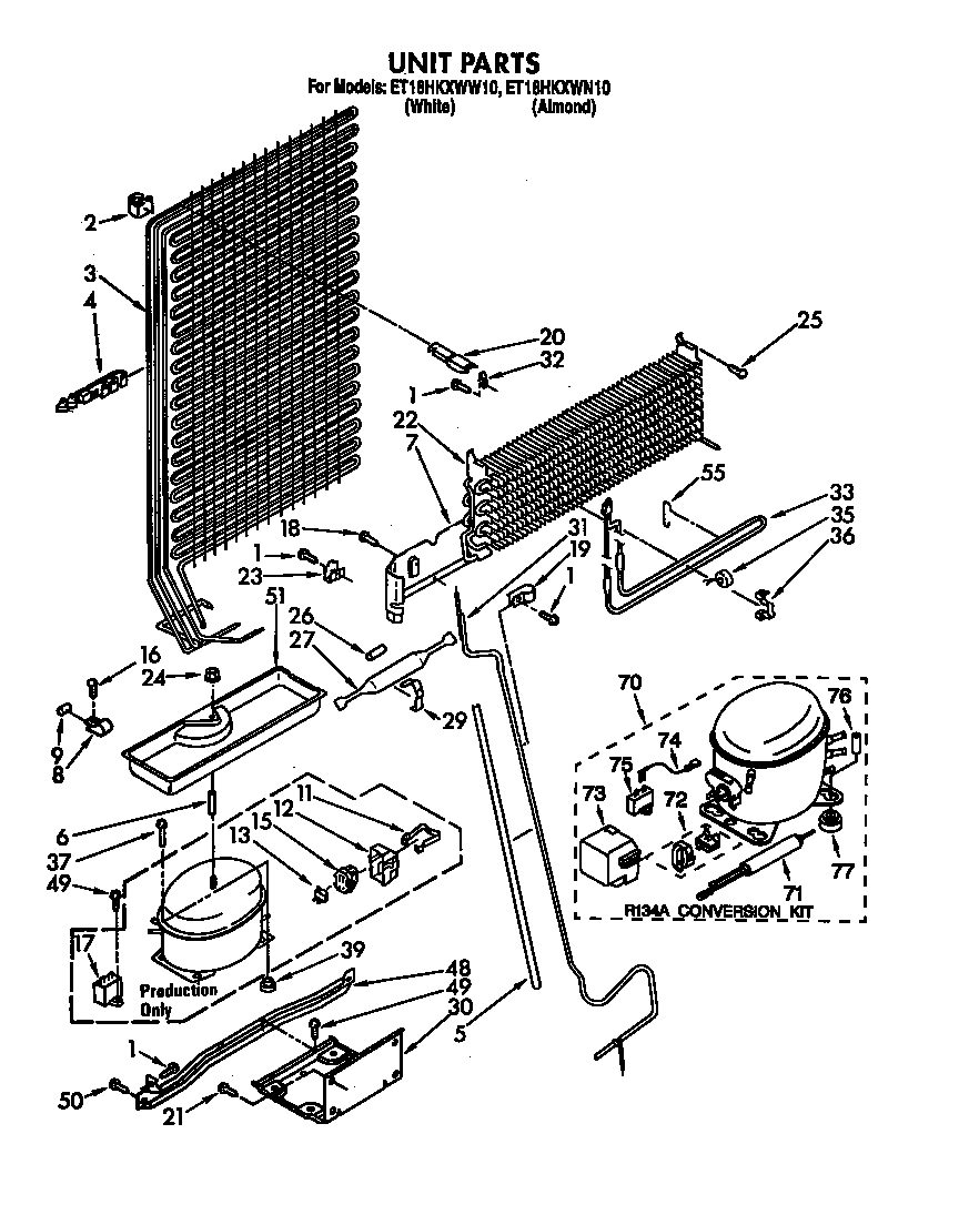 Whirlpool ET18HKXWW10 unit diagram