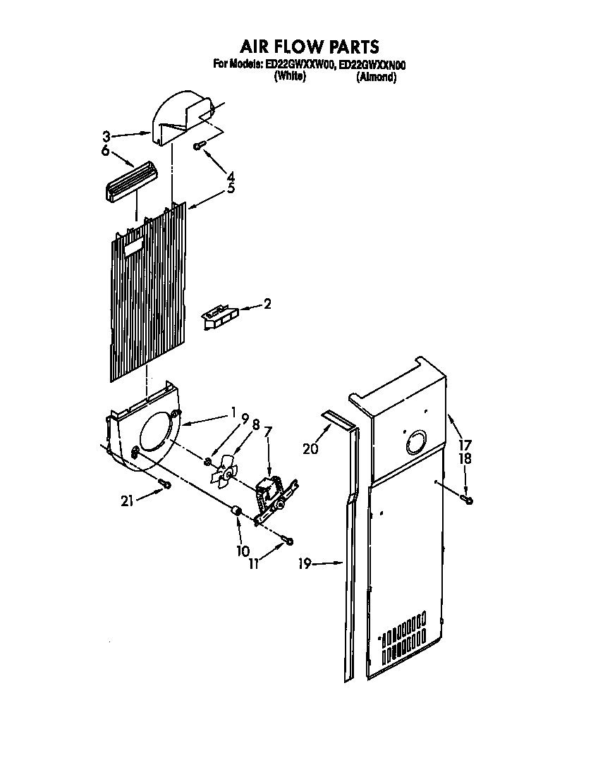 Whirlpool ED22GWXXN00 air flow diagram