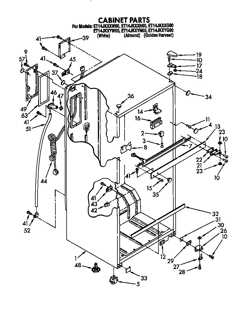 Whirlpool ET14JKYXG00 cabinet diagram