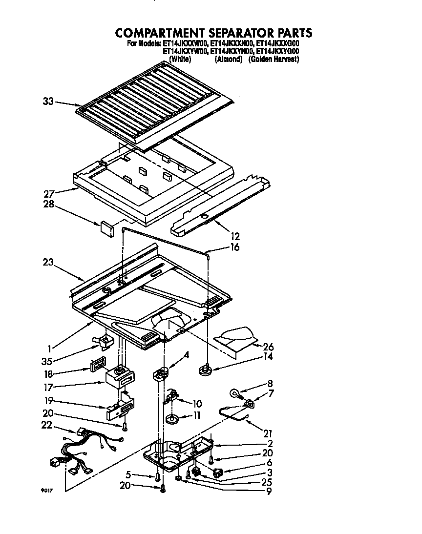 Whirlpool ET14JKYXG00 compartment separator diagram
