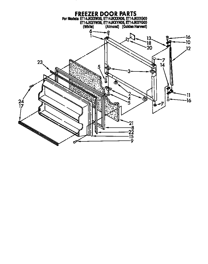 Whirlpool ET14JKYXG00 freezer door diagram