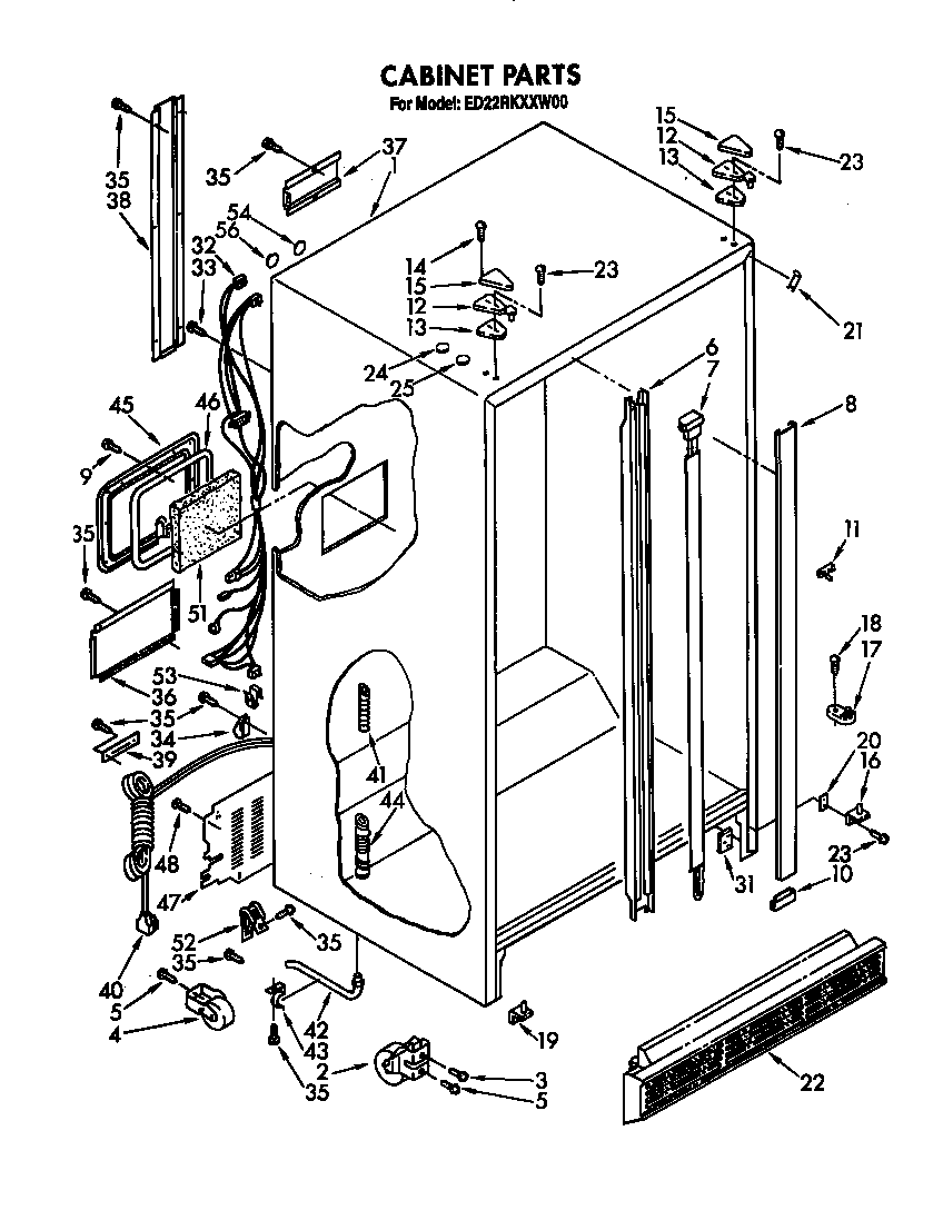 Whirlpool 8ED22RKXXW00 cabinet diagram