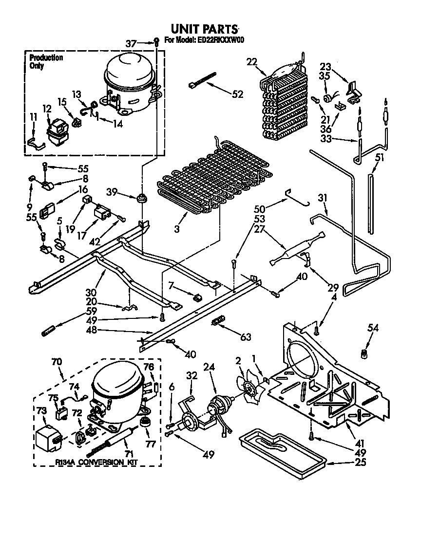 Whirlpool 8ED22RKXXW00 unit diagram