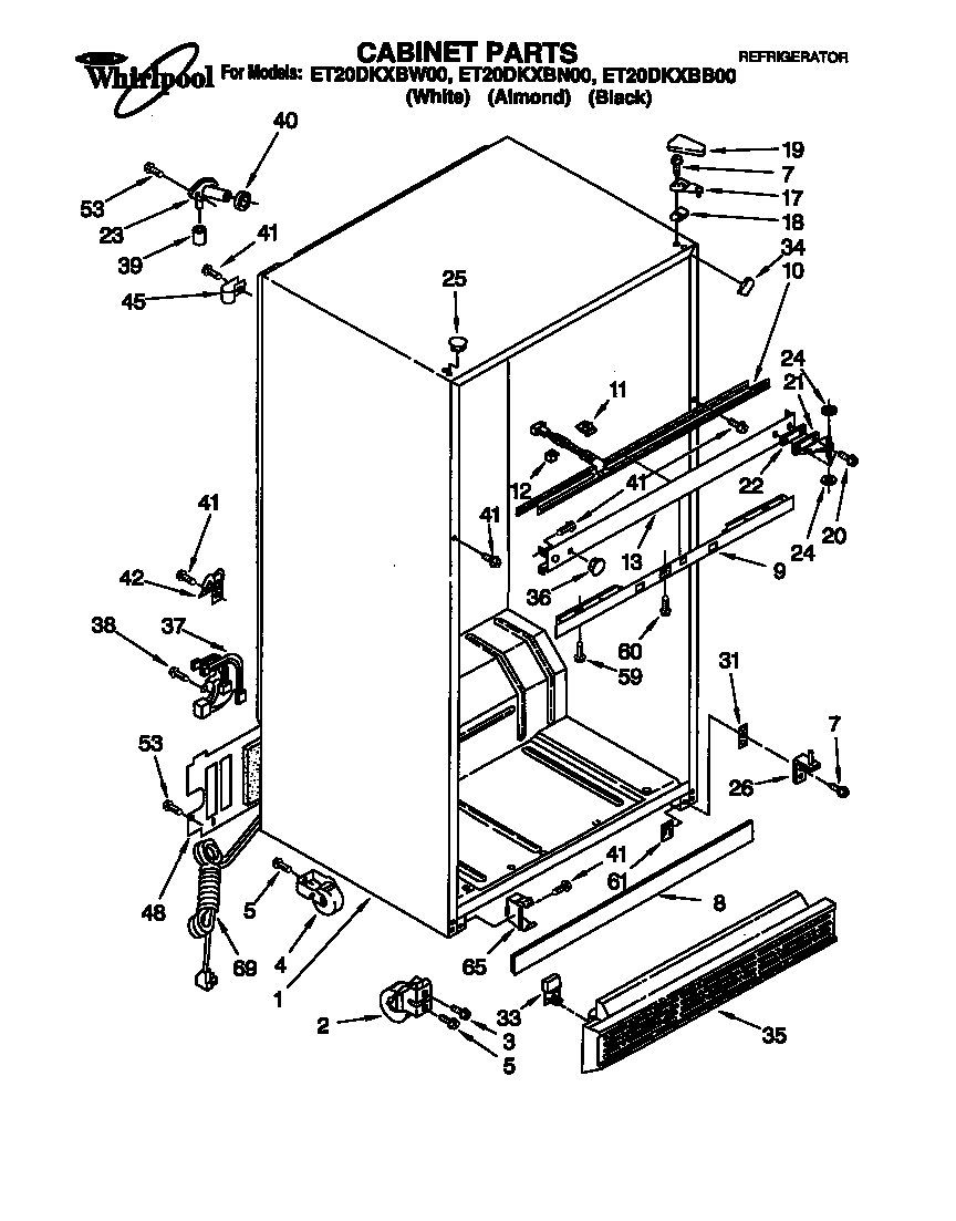 KitchenAid ET20DKXBN00 front cover diagram