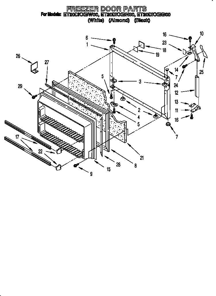 KitchenAid ET20DKXBN00 freezer door diagram