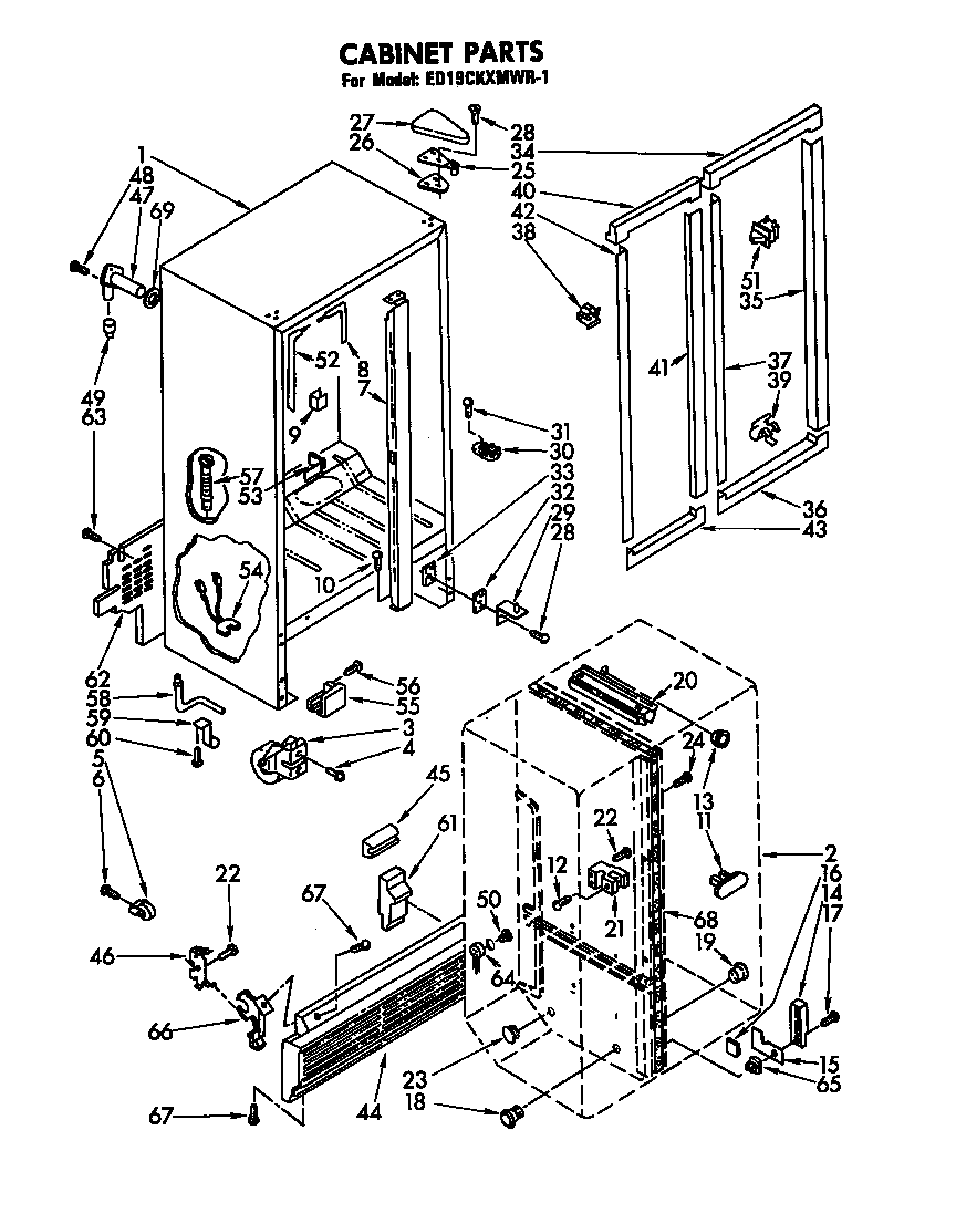 Whirlpool ED19CKXMWR1 cabinet diagram