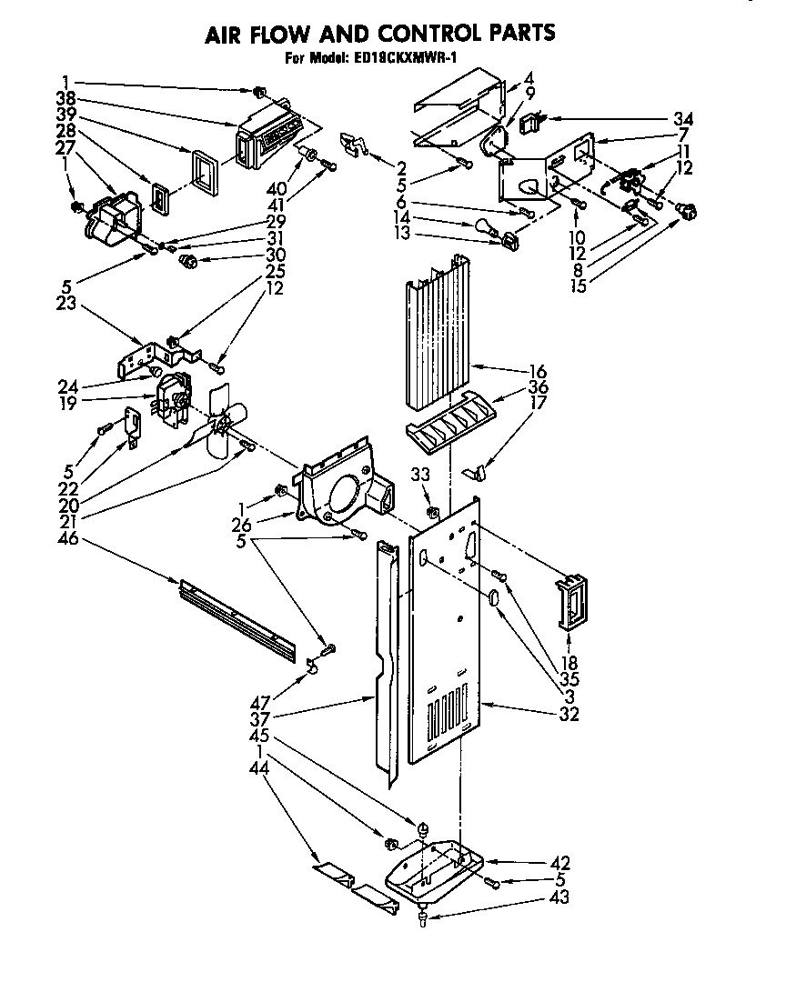 Whirlpool ED19CKXMWR1 air flow and control diagram
