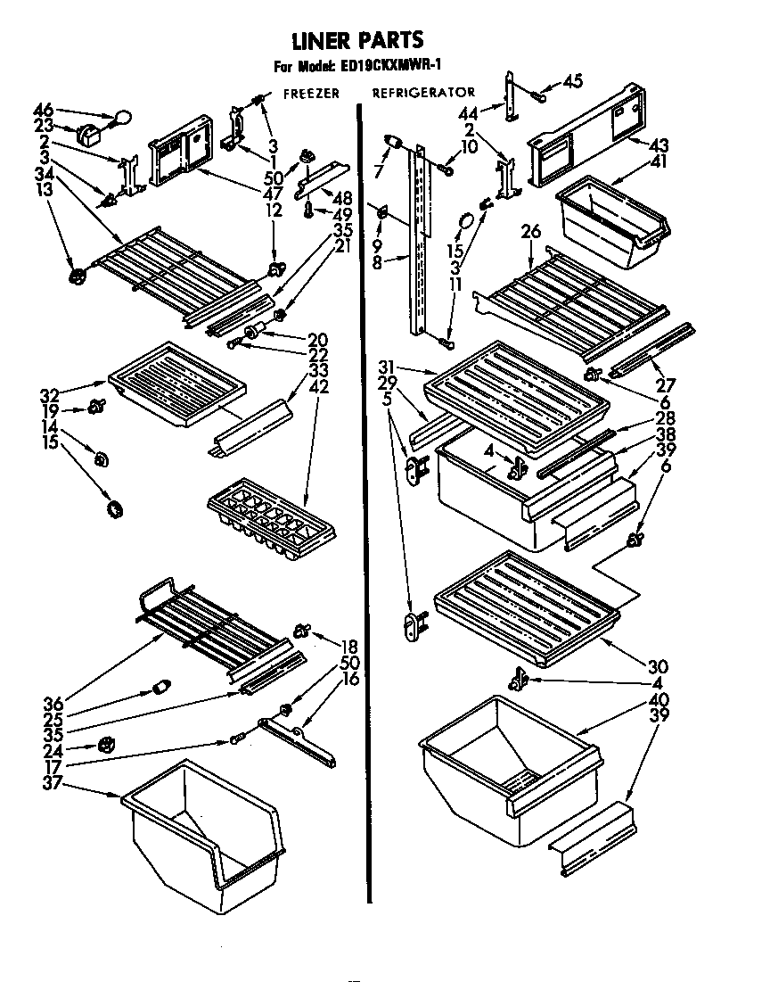 Whirlpool ED19CKXMWR1 liner diagram