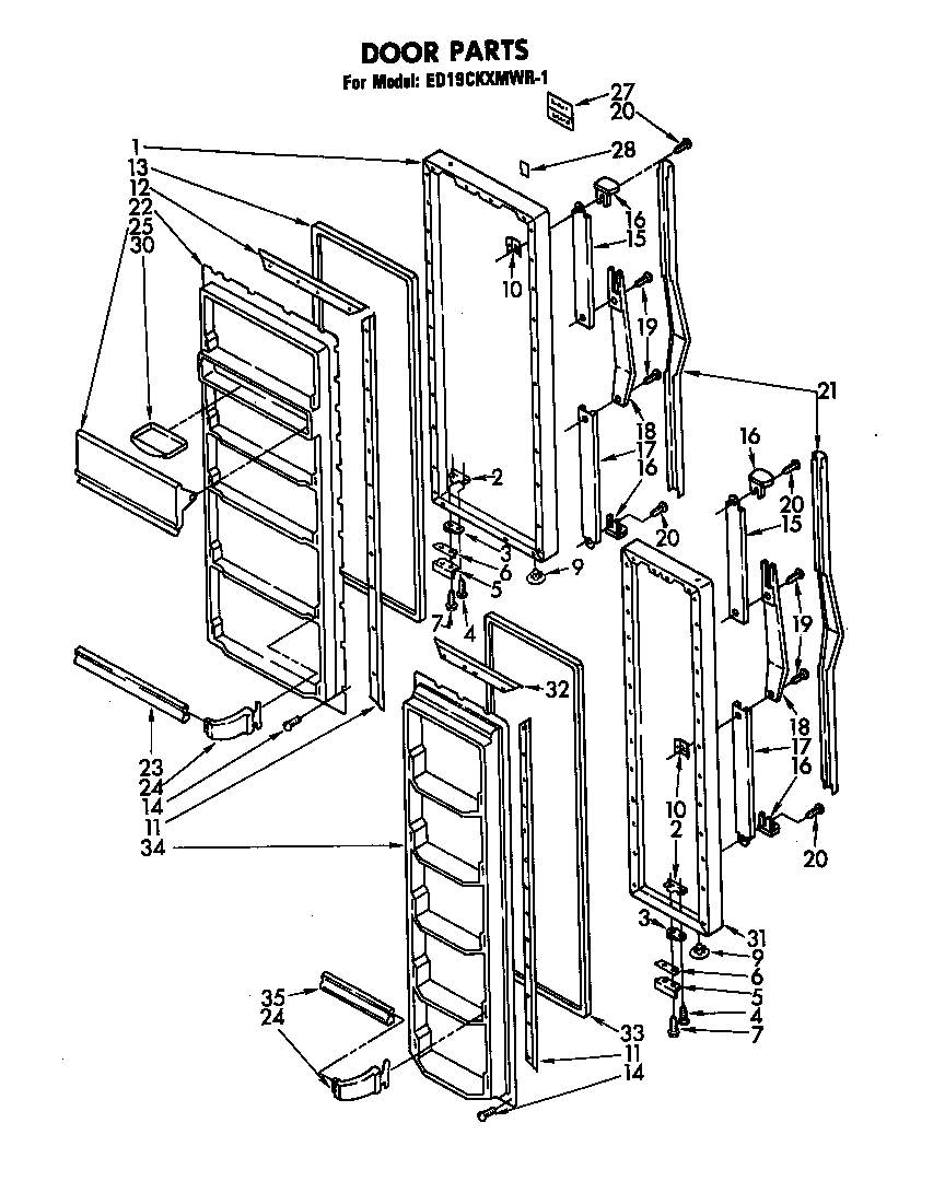 Whirlpool ED19CKXMWR1 door diagram