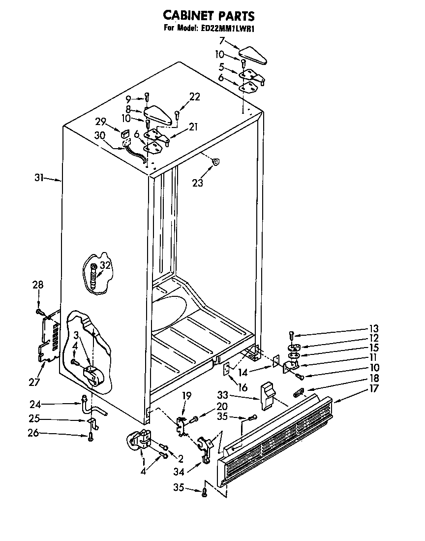 Whirlpool ED22MM1LWR1 cabinet diagram