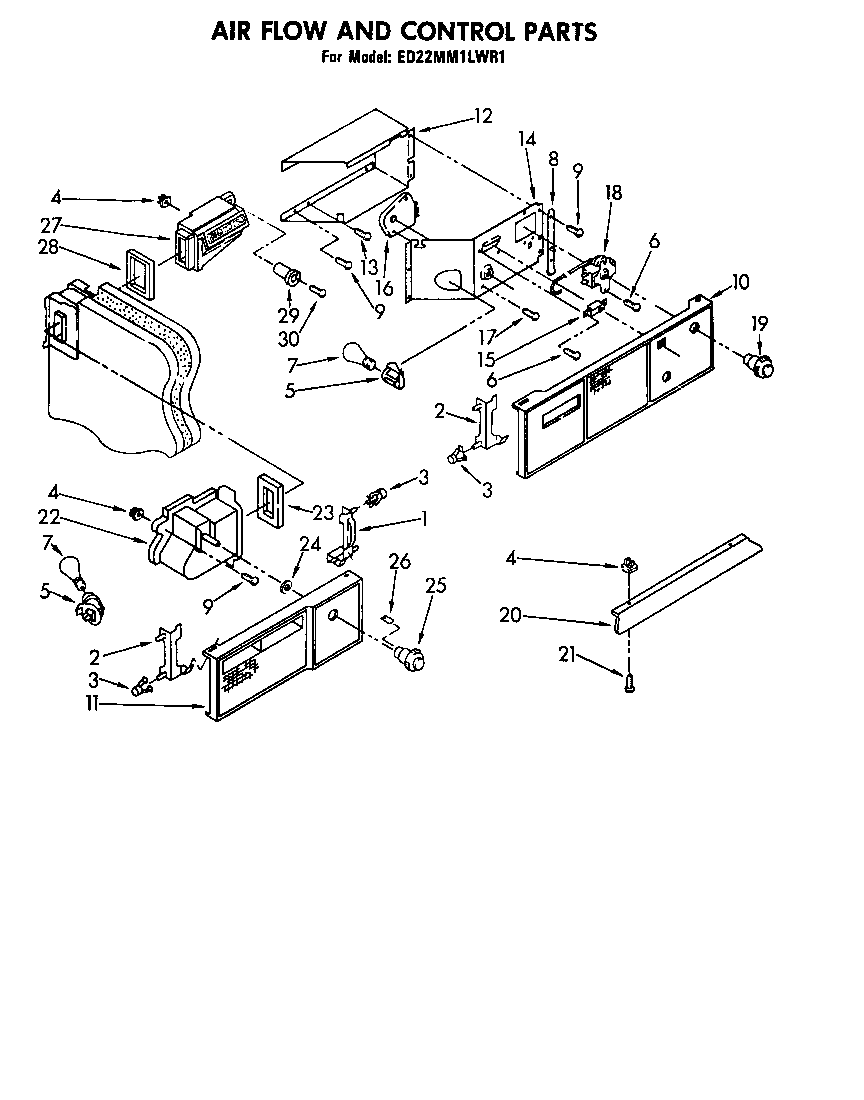 Whirlpool ED22MM1LWR1 air flow and control diagram