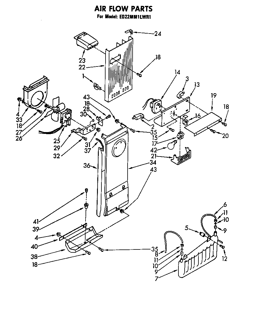 Whirlpool ED22MM1LWR1 air flow diagram