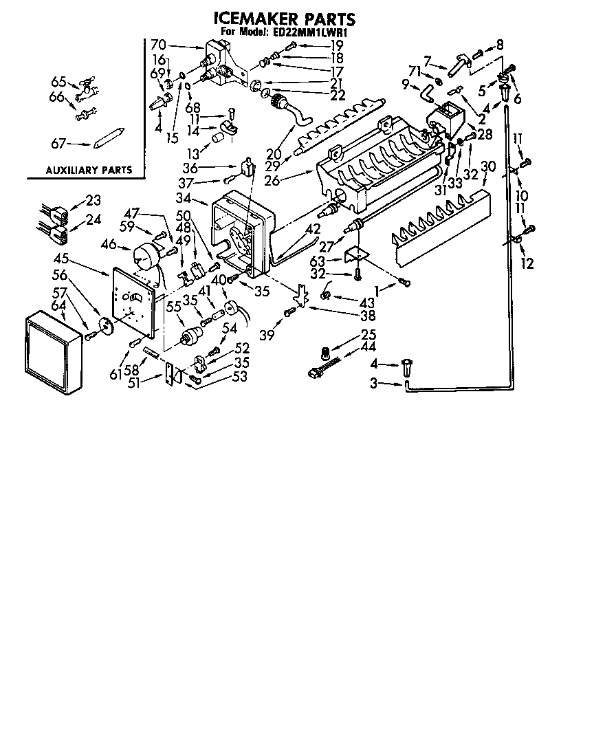 Whirlpool ED22MM1LWR1 icemaker diagram