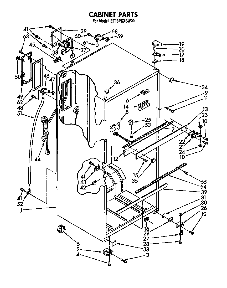 Whirlpool ET18PKXSW00 cabinet diagram