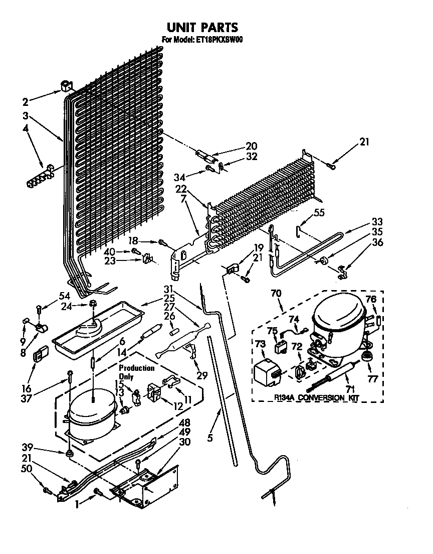 Whirlpool ET18PKXSW00 unit diagram