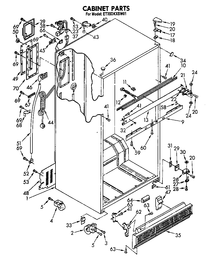 Whirlpool ET20DKXSW01 cabinet diagram