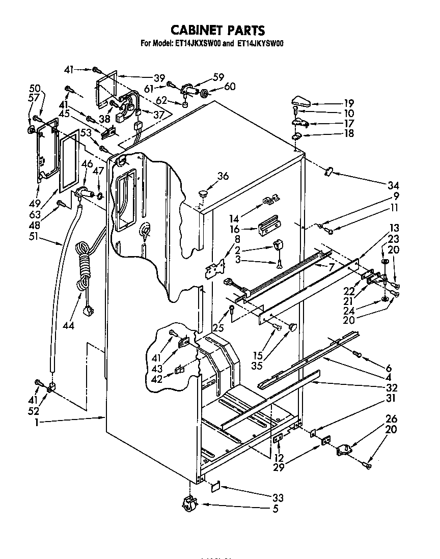 Whirlpool ET14JKYSW00 cabinet diagram