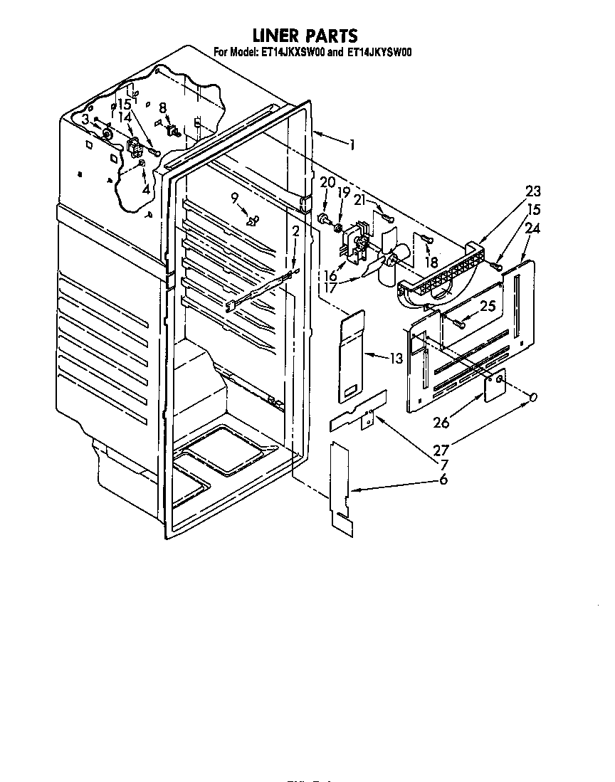 Whirlpool ET14JKYSW00 liner diagram