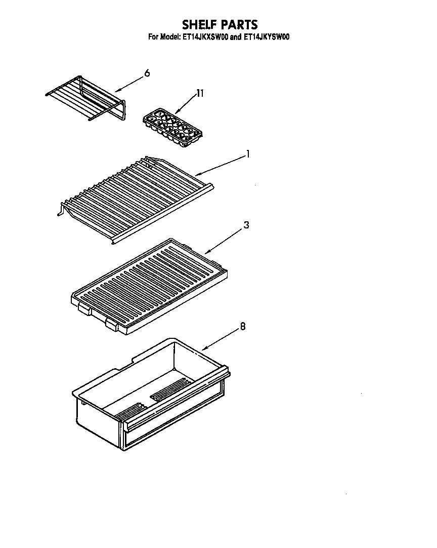 Whirlpool ET14JKYSW00 shelf diagram