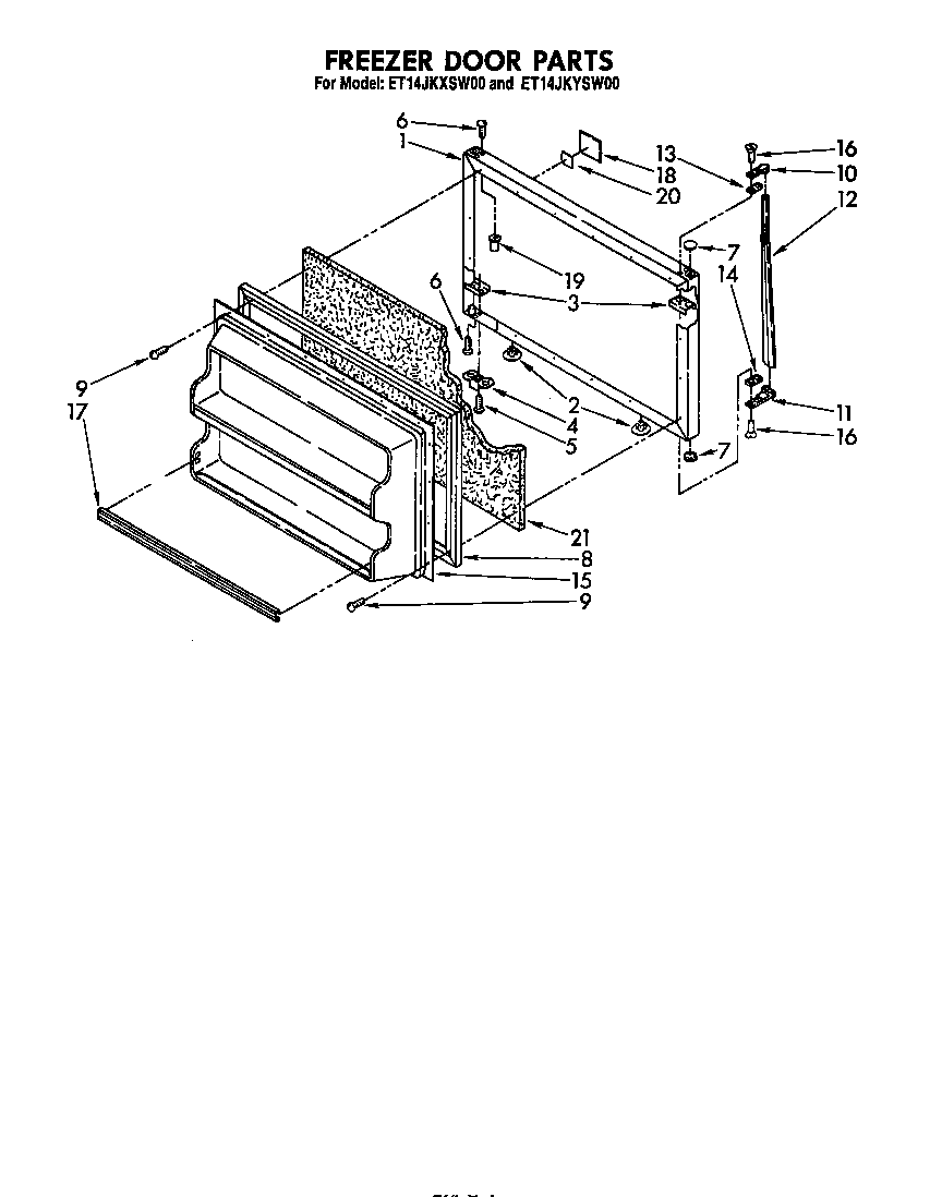 Whirlpool ET14JKYSW00 freezer door diagram