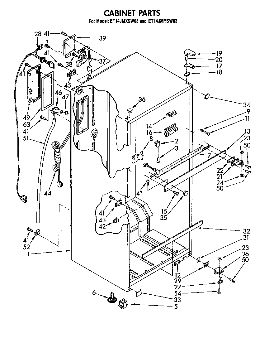 Whirlpool ET14JMYSG03 cabinet diagram