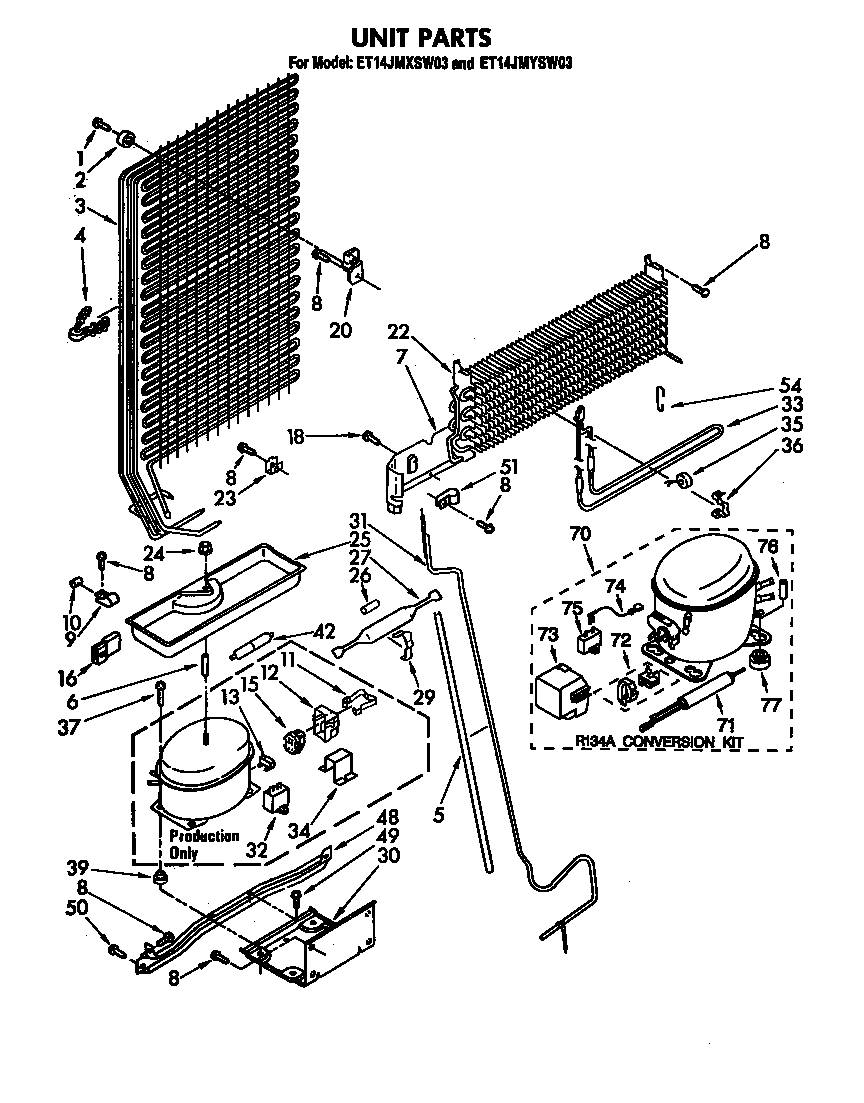 Whirlpool ET14JMYSG03 unit diagram