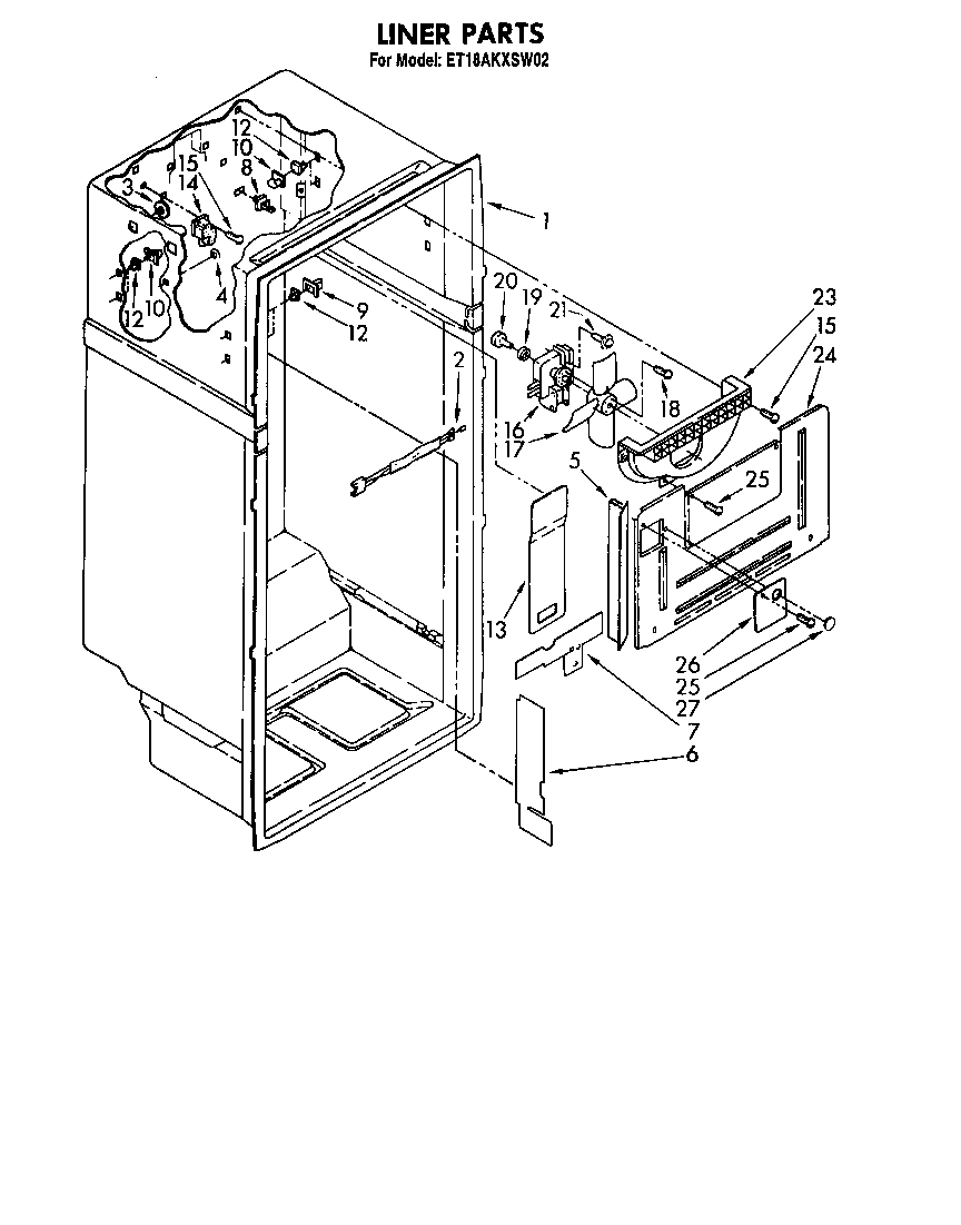 Whirlpool ET18AKXSW02 liner diagram