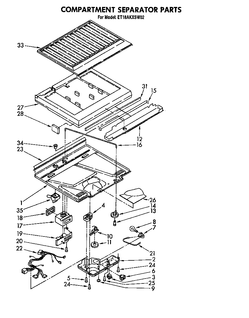 Whirlpool ET18AKXSW02 compartment separator diagram