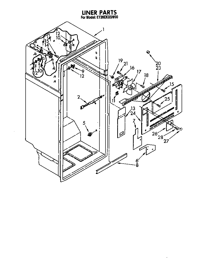 Whirlpool ET20EKXSW00 liner diagram