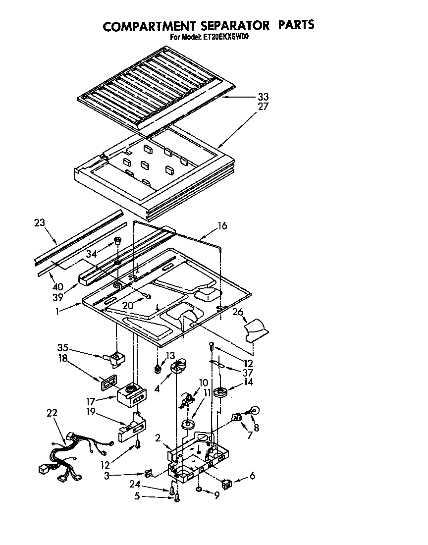 Whirlpool ET20EKXSW00 compartment separator diagram