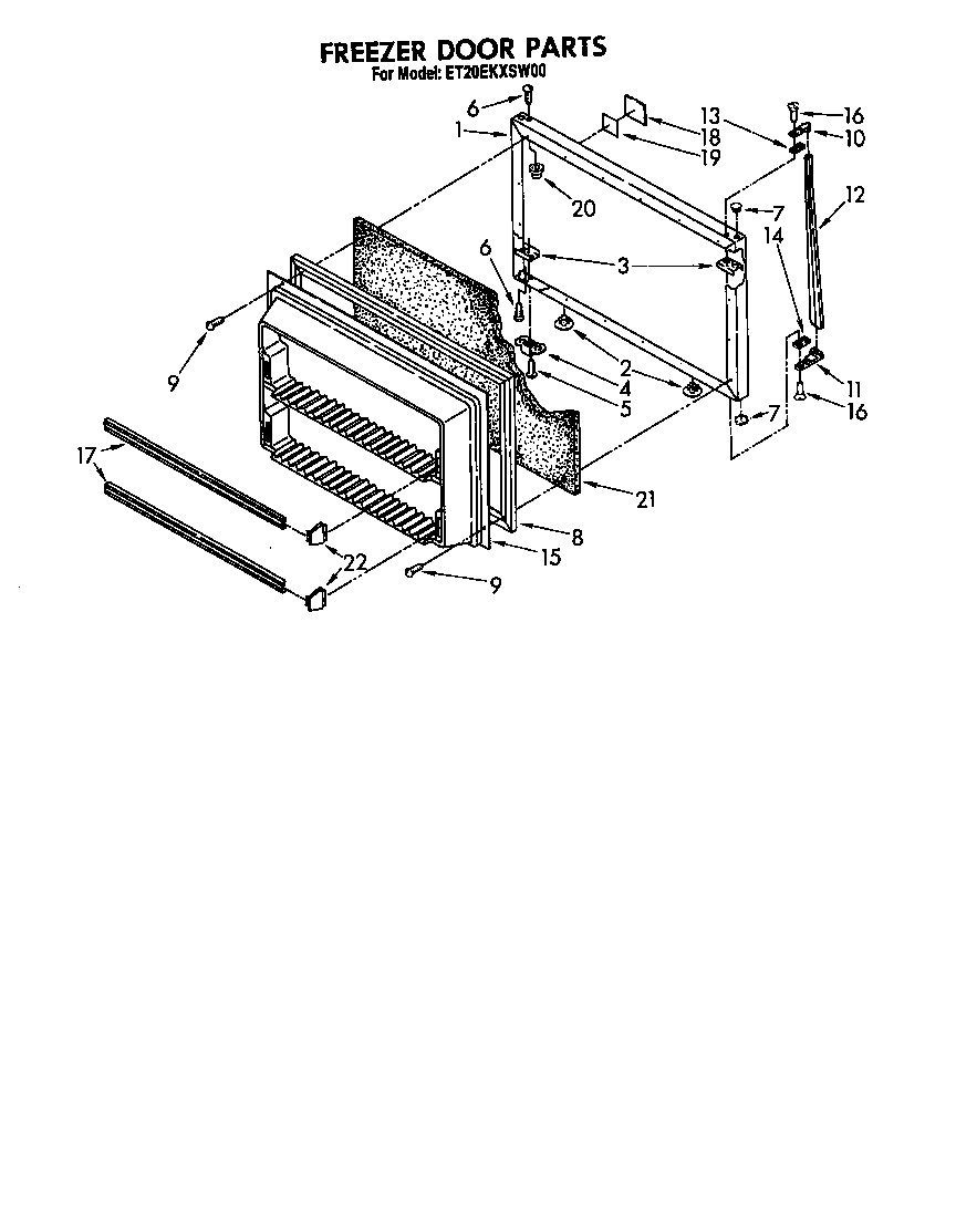 Whirlpool ET20EKXSW00 freezer door diagram
