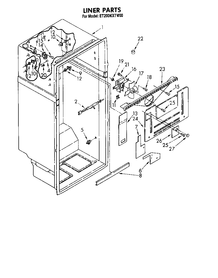 Whirlpool ET20DKXTG00 liner diagram