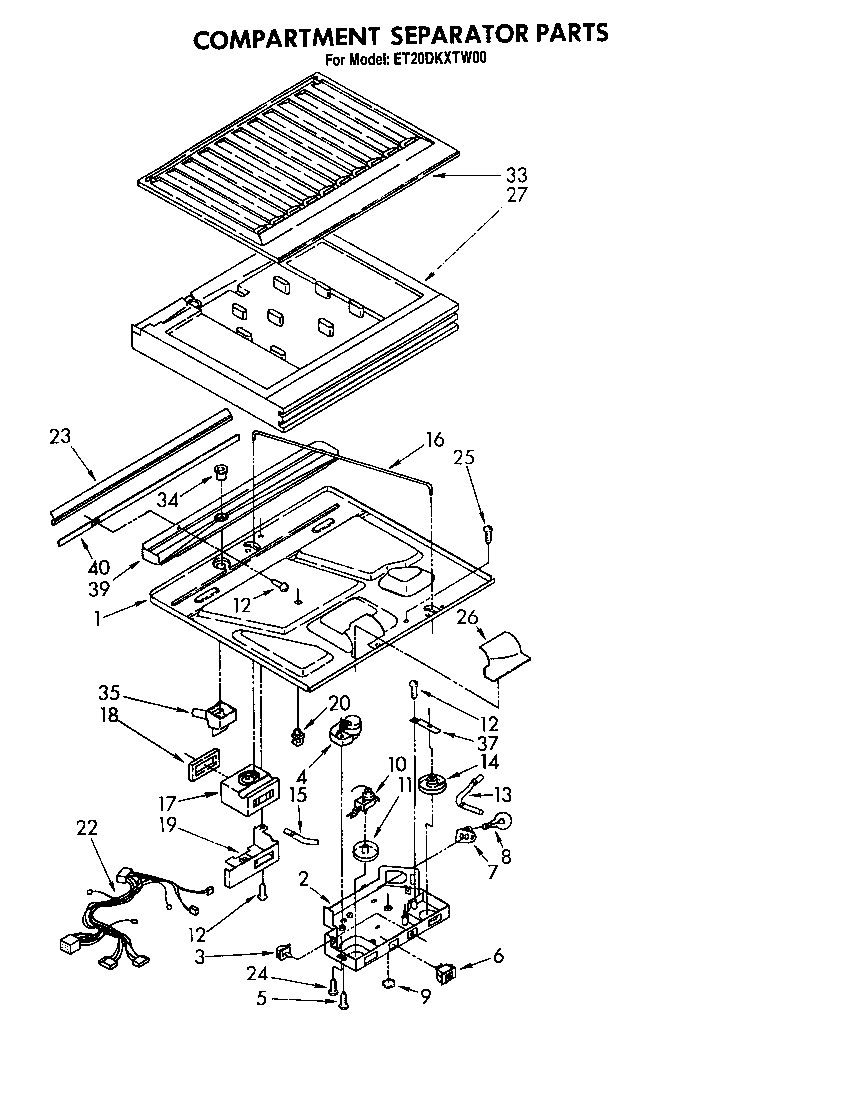 Whirlpool ET20DKXTG00 compartment separator diagram