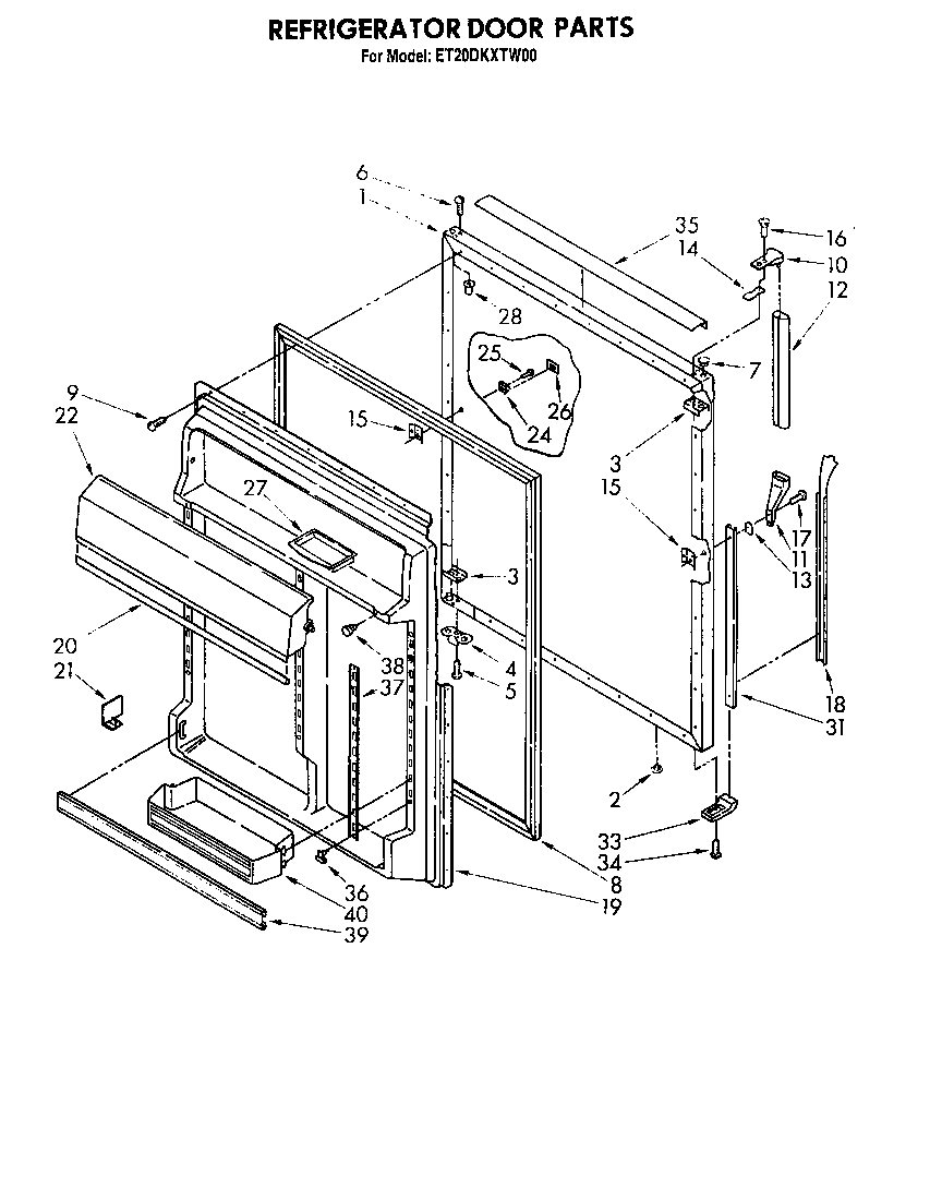 Whirlpool ET20DKXTG00 refrigerator door diagram